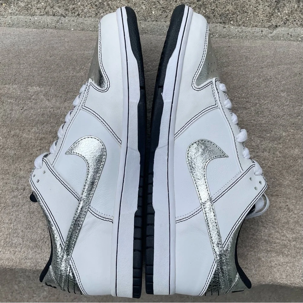 VNDS!  2010 Nike ID dunk!  White & silver!  Size 11 - Picture 8 of 9